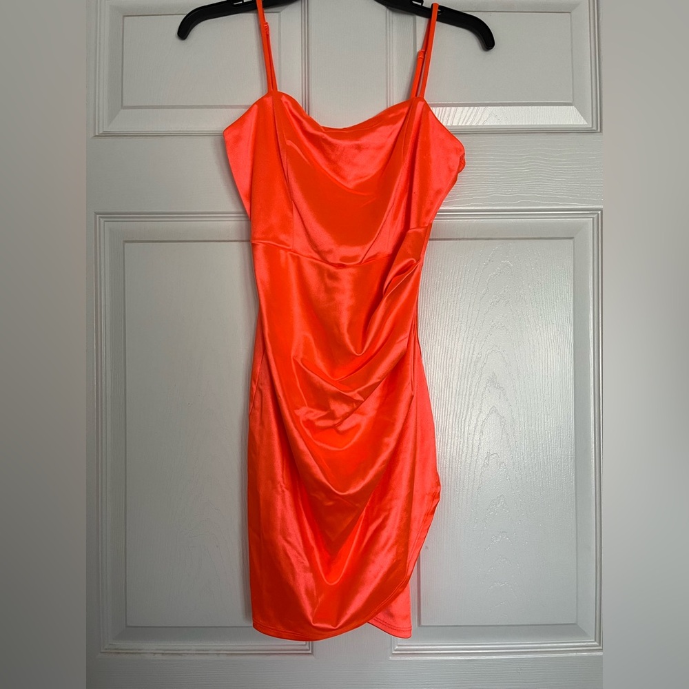 Honey and Rosie Vibrant Orange Mini Dress